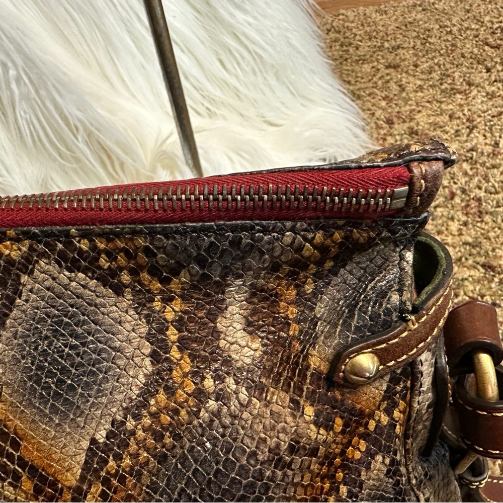 Dooney and Bourke Python Embossed Python Satchel Multicolor - Picture 2 of 15